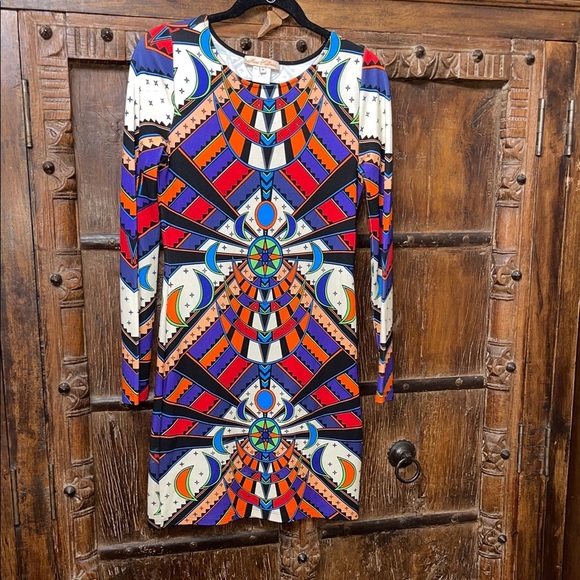 Mara Hoffman Geometric Psychedelic Print Long Sleeve Mini Dress — Size M - Picture 3 of 6